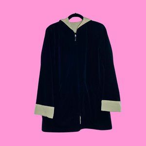 Vintage 90s Reversible Trench Jacket ✨🖤🤎 size M